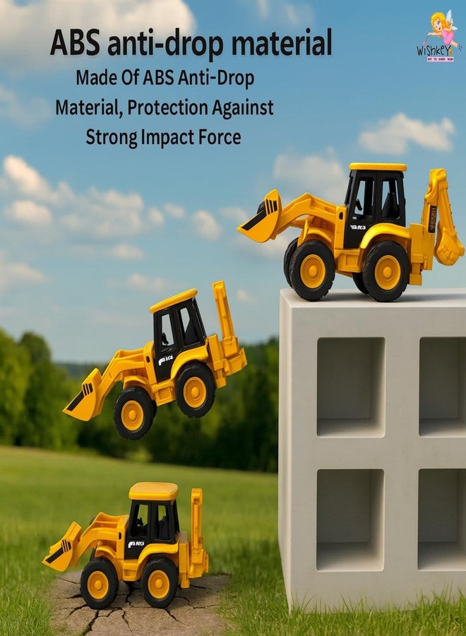 ويش كي شاحنة جرافة تعمل بالاحتكاك من ويشكي 2 في 1، لعبة حفارة JCB، مركبة بناء مزودة بمجرفة قابلة للدوران 180 درجة، عجلات مطاطية كبيرة، سيارة هندسية متينة غير قابلة للكسر للأطفال - Image 4